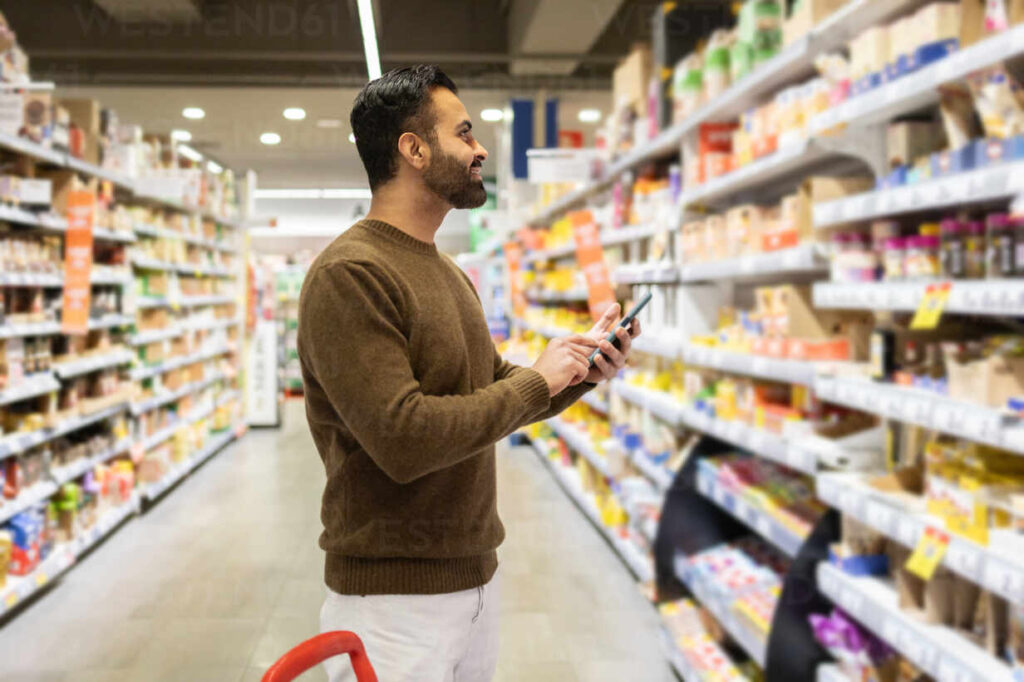 young man shopping
